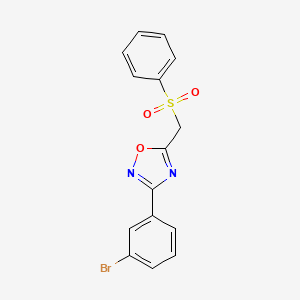 molecular formula C15H11BrN2O3S B2787647 3-(3-Bromophenyl)-5-((phenylsulfonyl)methyl)-1,2,4-oxadiazole CAS No. 1105199-35-6