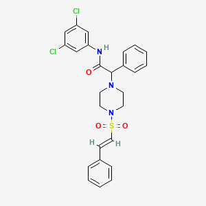 molecular formula C26H25Cl2N3O3S B2787651 N-(3,5-dichlorophenyl)-2-phenyl-2-[4-[(E)-2-phenylethenyl]sulfonylpiperazin-1-yl]acetamide CAS No. 790249-14-8