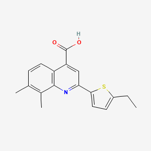 molecular formula C18H17NO2S B2787654 2-(5-Ethylthiophen-2-yl)-7,8-dimethylquinoline-4-carboxylic acid CAS No. 895966-56-0