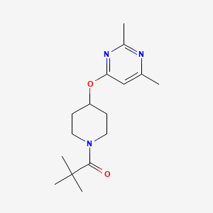 molecular formula C16H25N3O2 B2787662 1-(4-((2,6-Dimethylpyrimidin-4-yl)oxy)piperidin-1-yl)-2,2-dimethylpropan-1-one CAS No. 2034497-25-9