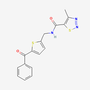 molecular formula C16H13N3O2S2 B2787695 N-((5-benzoylthiophen-2-yl)methyl)-4-methyl-1,2,3-thiadiazole-5-carboxamide CAS No. 1797615-21-4