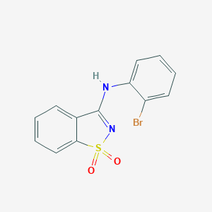 molecular formula C13H9BrN2O2S B278771 N-(2-bromophenyl)-1,2-benzothiazol-3-amine 1,1-dioxide 