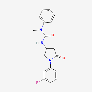 3-(1-(3-Fluorophenyl)-5-oxopyrrolidin-3-yl)-1-methyl-1-phenylurea