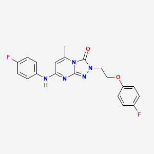 molecular formula C20H17F2N5O2 B2787719 7-(4-fluoroanilino)-2-[2-(4-fluorophenoxy)ethyl]-5-methyl[1,2,4]triazolo[4,3-a]pyrimidin-3(2H)-one CAS No. 1251676-74-0