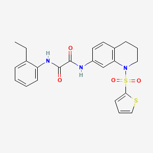 molecular formula C23H23N3O4S2 B2787720 N1-(2-ethylphenyl)-N2-(1-(thiophen-2-ylsulfonyl)-1,2,3,4-tetrahydroquinolin-7-yl)oxalamide CAS No. 898448-38-9