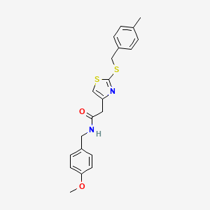 molecular formula C21H22N2O2S2 B2787722 N-(4-methoxybenzyl)-2-(2-((4-methylbenzyl)thio)thiazol-4-yl)acetamide CAS No. 941984-79-8