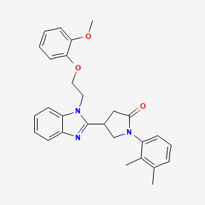 molecular formula C28H29N3O3 B2787724 1-(2,3-dimethylphenyl)-4-{1-[2-(2-methoxyphenoxy)ethyl]-1H-benzimidazol-2-yl}pyrrolidin-2-one CAS No. 847395-70-4