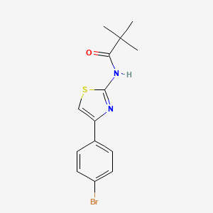 molecular formula C14H15BrN2OS B2787727 N-[4-(4-bromophenyl)-1,3-thiazol-2-yl]-2,2-dimethylpropanamide CAS No. 307325-96-8