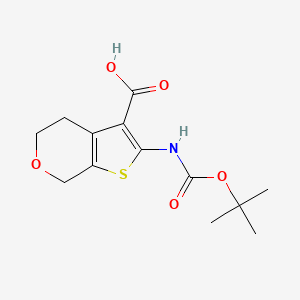 molecular formula C13H17NO5S B2787730 2-[(2-Methylpropan-2-yl)oxycarbonylamino]-5,7-dihydro-4H-thieno[2,3-c]pyran-3-carboxylic acid CAS No. 1555879-71-4