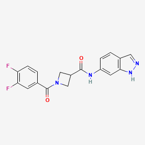 molecular formula C18H14F2N4O2 B2787733 1-(3,4-difluorobenzoyl)-N-(1H-indazol-6-yl)azetidine-3-carboxamide CAS No. 1448050-53-0