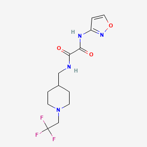 molecular formula C13H17F3N4O3 B2787737 N'-(1,2-Oxazol-3-yl)-N-[[1-(2,2,2-trifluoroethyl)piperidin-4-yl]methyl]oxamide CAS No. 2310124-70-8