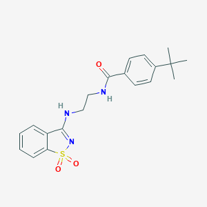 molecular formula C20H23N3O3S B278774 4-tert-butyl-N-[2-[(1,1-dioxo-1,2-benzothiazol-3-yl)amino]ethyl]benzamide 