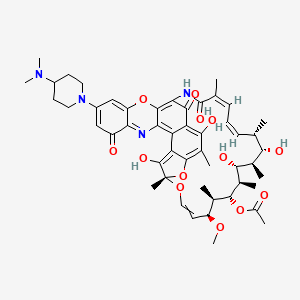 molecular formula C50H62N4O13 B2787741 [(7S,11S,12R,13S,14R,15R,16R,17S,18S,19Z,21Z)-30-[4-(Dimethylamino)piperidin-1-yl]-2,6,15,17-tetrahydroxy-11-methoxy-3,7,12,14,16,18,22-heptamethyl-23,32,37-trioxo-8,27,38-trioxa-24,34-diazahexacyclo[23.11.1.14,7.05,36.026,35.028,33]octatriaconta-1,3,5,9,19,21,25,28,30,33,35-undecaen-13-yl] acetate CAS No. 845625-44-7