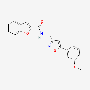 molecular formula C20H16N2O4 B2787773 N-((5-(3-methoxyphenyl)isoxazol-3-yl)methyl)benzofuran-2-carboxamide CAS No. 952968-89-7