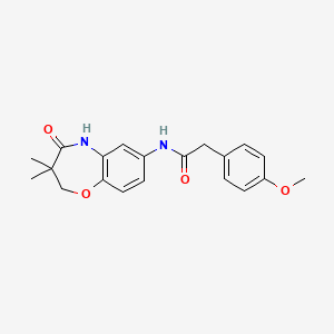 molecular formula C20H22N2O4 B2787776 N-(3,3-dimethyl-4-oxo-2,3,4,5-tetrahydrobenzo[b][1,4]oxazepin-7-yl)-2-(4-methoxyphenyl)acetamide CAS No. 921865-53-4