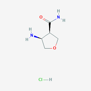 molecular formula C5H11ClN2O2 B2787778 (3R,4S)-4-Aminooxolane-3-carboxamide;hydrochloride CAS No. 2375249-59-3