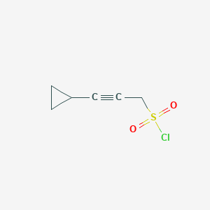 molecular formula C6H7ClO2S B2787782 3-Cyclopropylprop-2-yne-1-sulfonyl chloride CAS No. 2174001-71-7