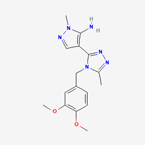 4-[4-(3,4-dimethoxybenzyl)-5-methyl-4H-1,2,4-triazol-3-yl]-1-methyl-1H-pyrazol-5-ylamine