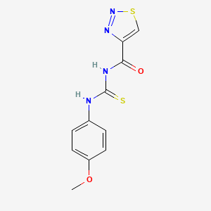 molecular formula C11H10N4O2S2 B2787791 N-(4-methoxyphenyl)-N'-(1,2,3-thiadiazol-4-ylcarbonyl)thiourea CAS No. 174902-22-8