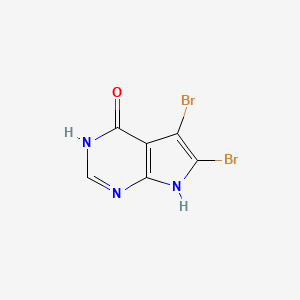 molecular formula C6H3Br2N3O B2787793 5,6-Dibromo-3H,7H-pyrrolo[2,3-d]pyrimidin-4-one CAS No. 1820666-74-7