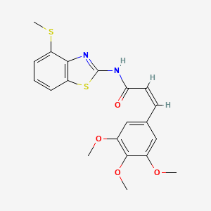 molecular formula C20H20N2O4S2 B2787798 (Z)-N-(4-(methylthio)benzo[d]thiazol-2-yl)-3-(3,4,5-trimethoxyphenyl)acrylamide CAS No. 1173305-05-9