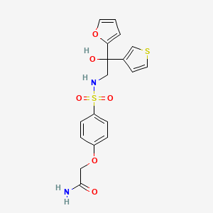 2-(4-{[2-(Furan-2-yl)-2-hydroxy-2-(thiophen-3-yl)ethyl]sulfamoyl}phenoxy)acetamide