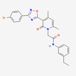 2-(3-(3-(4-bromophenyl)-1,2,4-oxadiazol-5-yl)-4,6-dimethyl-2-oxopyridin-1(2H)-yl)-N-(3-ethylphenyl)acetamide