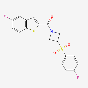 (5-Fluorobenzo[b]thiophen-2-yl)(3-((4-fluorophenyl)sulfonyl)azetidin-1-yl)methanone