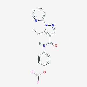 N-[4-(difluoromethoxy)phenyl]-5-ethyl-1-(2-pyridinyl)-1H-pyrazole-4-carboxamide