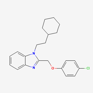 molecular formula C22H25ClN2O B2787822 2-[(4-chlorophenoxy)methyl]-1-(2-cyclohexylethyl)-1H-benzimidazole CAS No. 537701-80-7