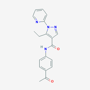 molecular formula C19H18N4O2 B278783 N-(4-acetylphenyl)-5-ethyl-1-(2-pyridinyl)-1H-pyrazole-4-carboxamide 