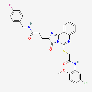 3-[5-({[(5-chloro-2-methoxyphenyl)carbamoyl]methyl}sulfanyl)-3-oxo-2H,3H-imidazo[1,2-c]quinazolin-2-yl]-N-[(4-fluorophenyl)methyl]propanamide