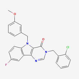 3-(2-chlorobenzyl)-8-fluoro-5-(3-methoxybenzyl)-3,5-dihydro-4H-pyrimido[5,4-b]indol-4-one