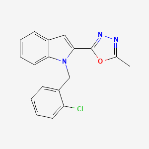 molecular formula C18H14ClN3O B2787842 1-(2-chlorobenzyl)-2-(5-methyl-1,3,4-oxadiazol-2-yl)-1H-indole CAS No. 923113-01-3