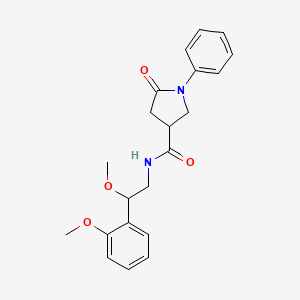 molecular formula C21H24N2O4 B2787854 N-(2-methoxy-2-(2-methoxyphenyl)ethyl)-5-oxo-1-phenylpyrrolidine-3-carboxamide CAS No. 1795088-09-3