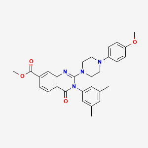 molecular formula C29H30N4O4 B2787856 Methyl 3-(3,5-dimethylphenyl)-2-(4-(4-methoxyphenyl)piperazin-1-yl)-4-oxo-3,4-dihydroquinazoline-7-carboxylate CAS No. 1113124-26-7