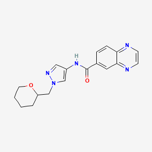 N-(1-((tetrahydro-2H-pyran-2-yl)methyl)-1H-pyrazol-4-yl)quinoxaline-6-carboxamide