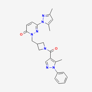 6-(3,5-dimethyl-1H-pyrazol-1-yl)-2-((1-(5-methyl-1-phenyl-1H-pyrazole-4-carbonyl)azetidin-3-yl)methyl)pyridazin-3(2H)-one