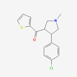 molecular formula C16H16ClNOS B2787871 [4-(4-chlorophenyl)-1-methyltetrahydro-1H-pyrrol-3-yl](2-thienyl)methanone CAS No. 343374-81-2