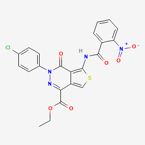 molecular formula C22H15ClN4O6S B2787877 Ethyl 3-(4-chlorophenyl)-5-[(2-nitrobenzoyl)amino]-4-oxothieno[3,4-d]pyridazine-1-carboxylate CAS No. 851950-52-2