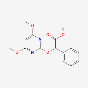 B2787879 2-[(4,6-Dimethoxy-2-pyrimidinyl)oxy]-2-phenylacetic acid CAS No. 127091-64-9