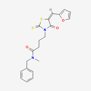 (E)-N-benzyl-4-(5-(furan-2-ylmethylene)-4-oxo-2-thioxothiazolidin-3-yl)-N-methylbutanamide