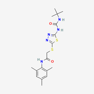 2-((5-(3-(tert-butyl)ureido)-1,3,4-thiadiazol-2-yl)thio)-N-mesitylacetamide
