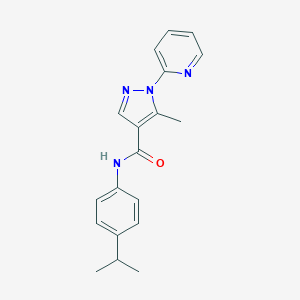 molecular formula C19H20N4O B278789 N-(4-isopropylphenyl)-5-methyl-1-(2-pyridinyl)-1H-pyrazole-4-carboxamide 