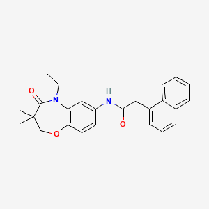 molecular formula C25H26N2O3 B2787906 N-(5-ethyl-3,3-dimethyl-4-oxo-2,3,4,5-tetrahydrobenzo[b][1,4]oxazepin-7-yl)-2-(naphthalen-1-yl)acetamide CAS No. 921863-16-3