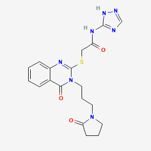 N-(1,3-benzodioxol-5-ylmethyl)-3-{2-[(4-chlorophenyl)sulfonyl]ethyl}-1,2,4-oxadiazole-5-carboxamide