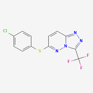 molecular formula C12H6ClF3N4S B2787914 6-[(4-Chlorophenyl)sulfanyl]-3-(trifluoromethyl)-[1,2,4]triazolo[4,3-b]pyridazine CAS No. 339017-49-1