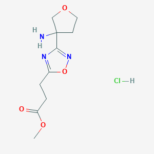Methyl 3-[3-(3-aminooxolan-3-yl)-1,2,4-oxadiazol-5-yl]propanoate;hydrochloride