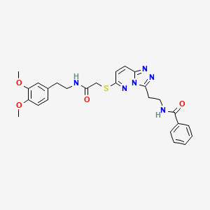 N-(2-(6-((2-((3,4-dimethoxyphenethyl)amino)-2-oxoethyl)thio)-[1,2,4]triazolo[4,3-b]pyridazin-3-yl)ethyl)benzamide