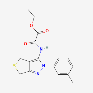 ethyl 2-oxo-2-((2-(m-tolyl)-4,6-dihydro-2H-thieno[3,4-c]pyrazol-3-yl)amino)acetate